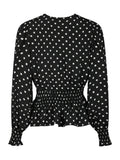 Tamona Crepe Dot Blouse - Black