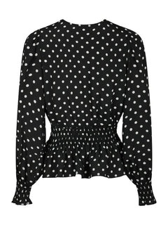 Tamona Crepe Dot Blouse - Black