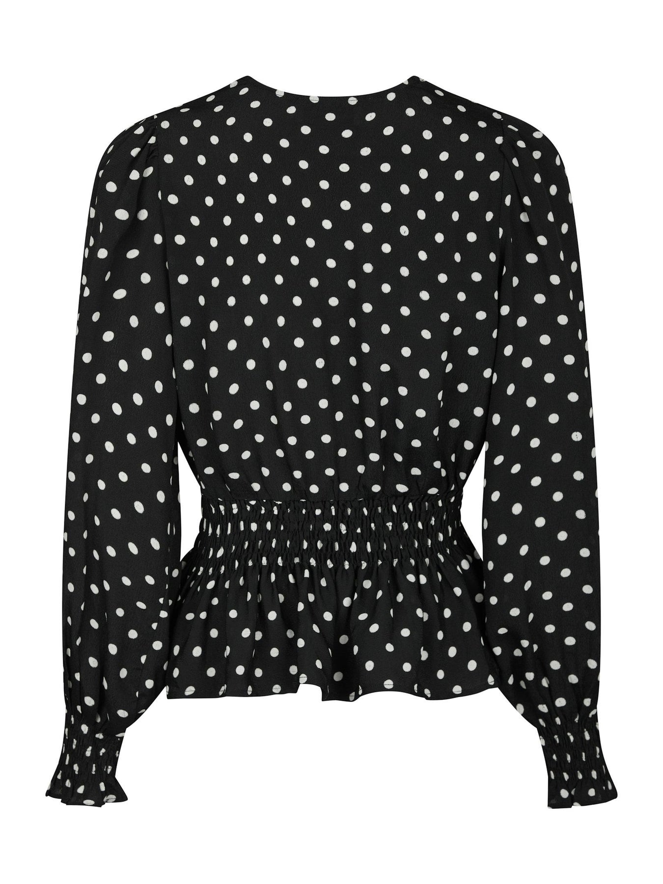 Tamona Crepe Dot Blouse - Black