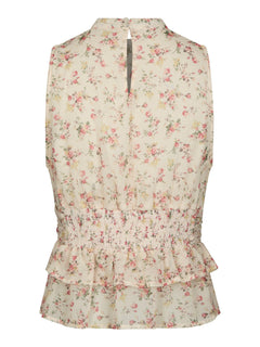 Ansol Meadow Printed Top - Creme