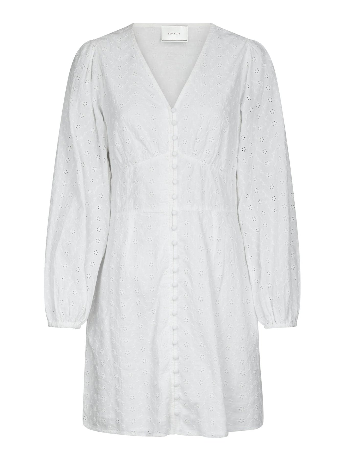 Mabel Embroidery Dress - Vit