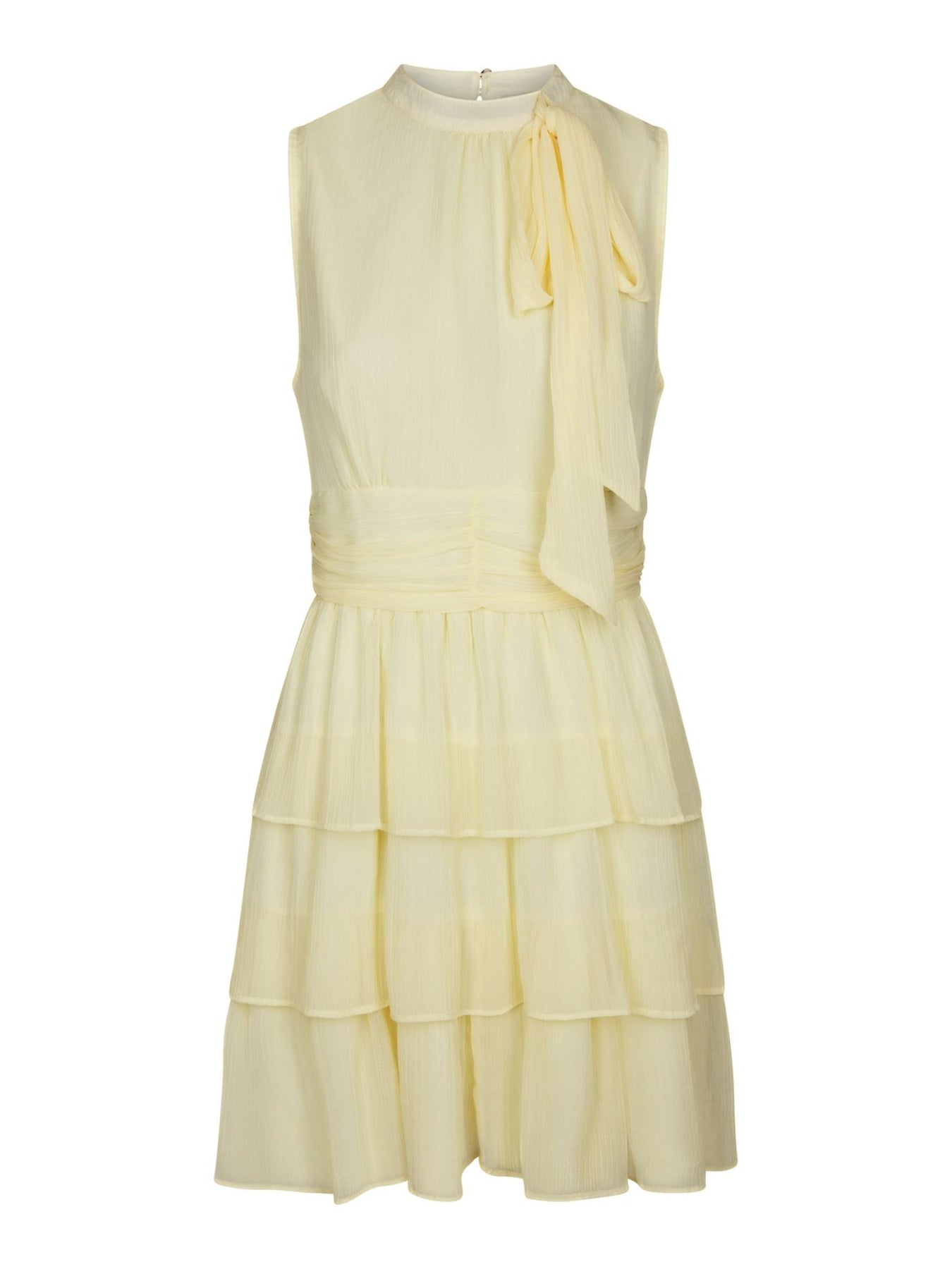 May Solid Chiffon Dress - Ljusgul