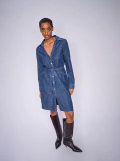 Malti Denim Dress - Dark Blue