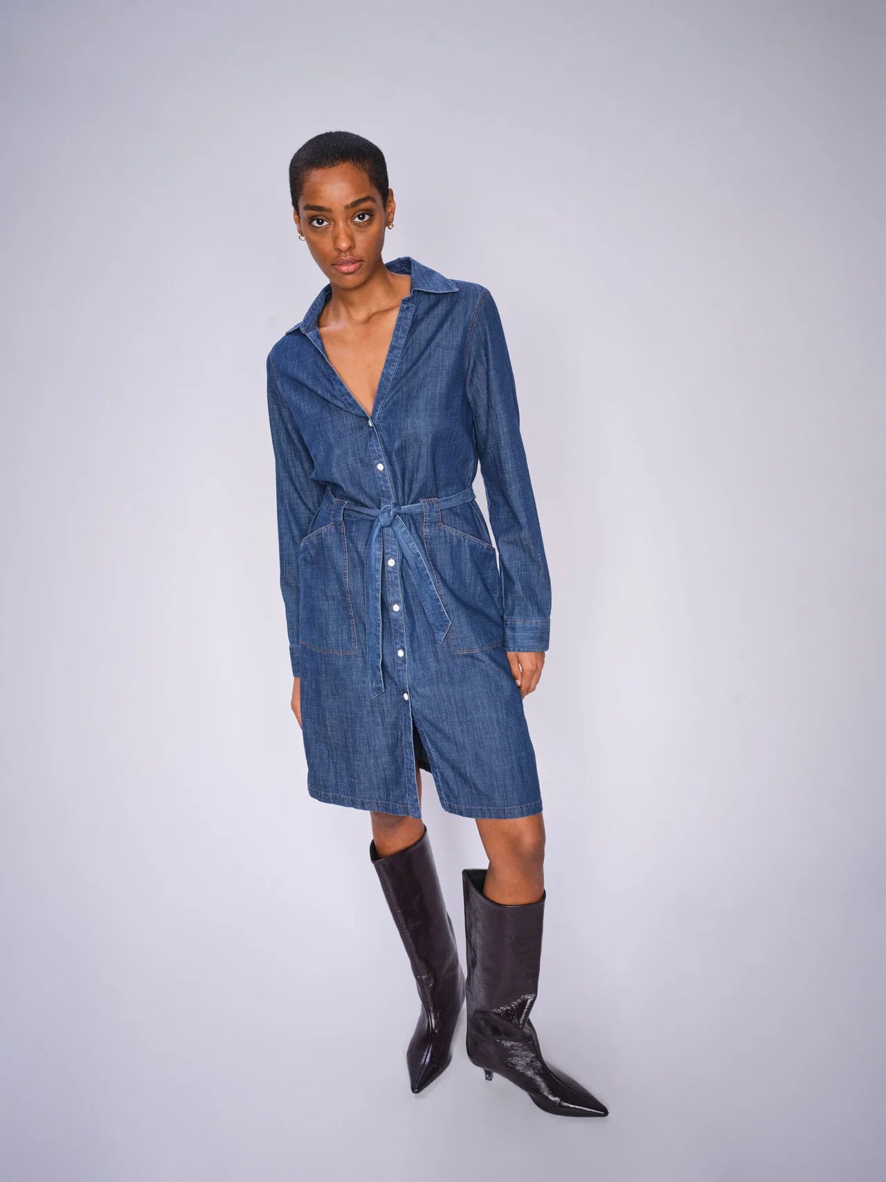 Malti Denim Dress - Dark Blue