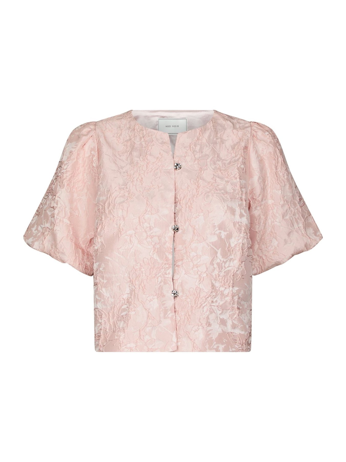 Aisa Soft Brocade Blouse - Light Pink