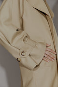 Trenchcoat i ullblandning - Beige