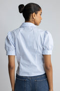 Frannie Stripe Shirt - White/Light Blue