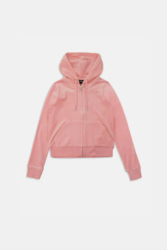 Robertson Classic Velour Zip Hoodie - Juicy Pink
