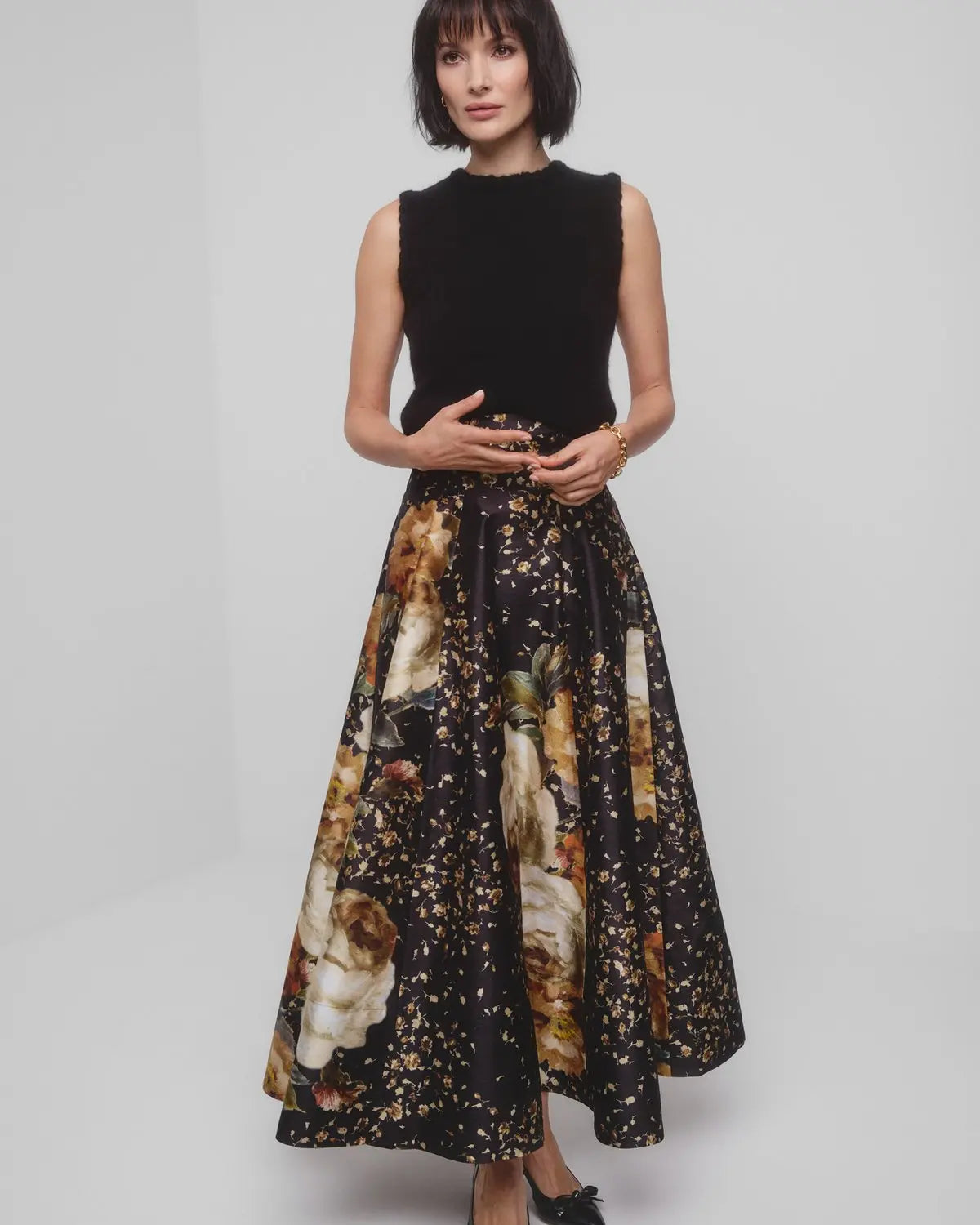 Taffeta Maxikjol - Dark Rose