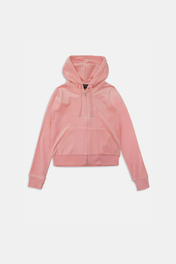 Robertson Classic Velour Zip Hoodie - Juicy Pink