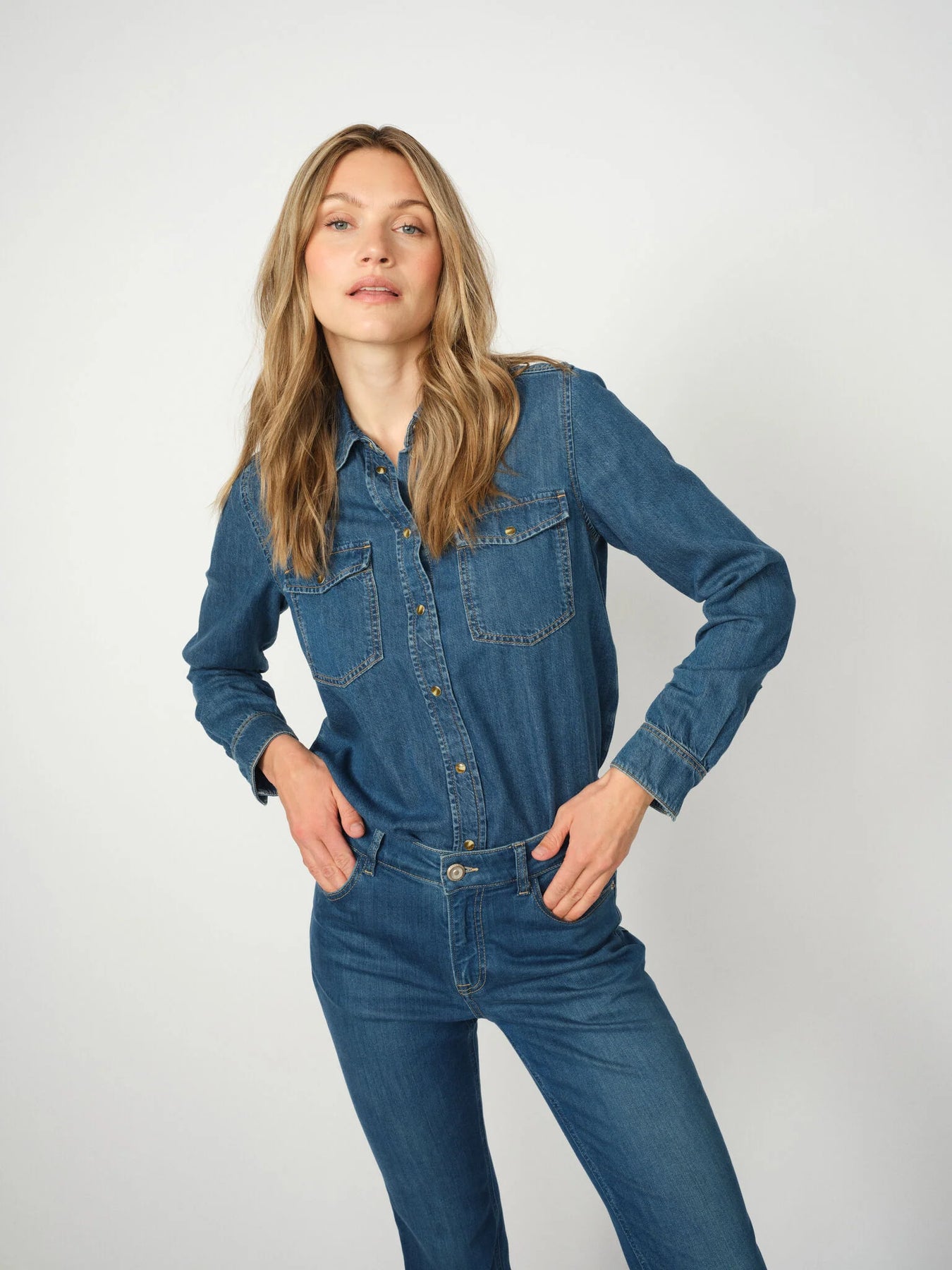 Natalie Denim Shirt - Blå