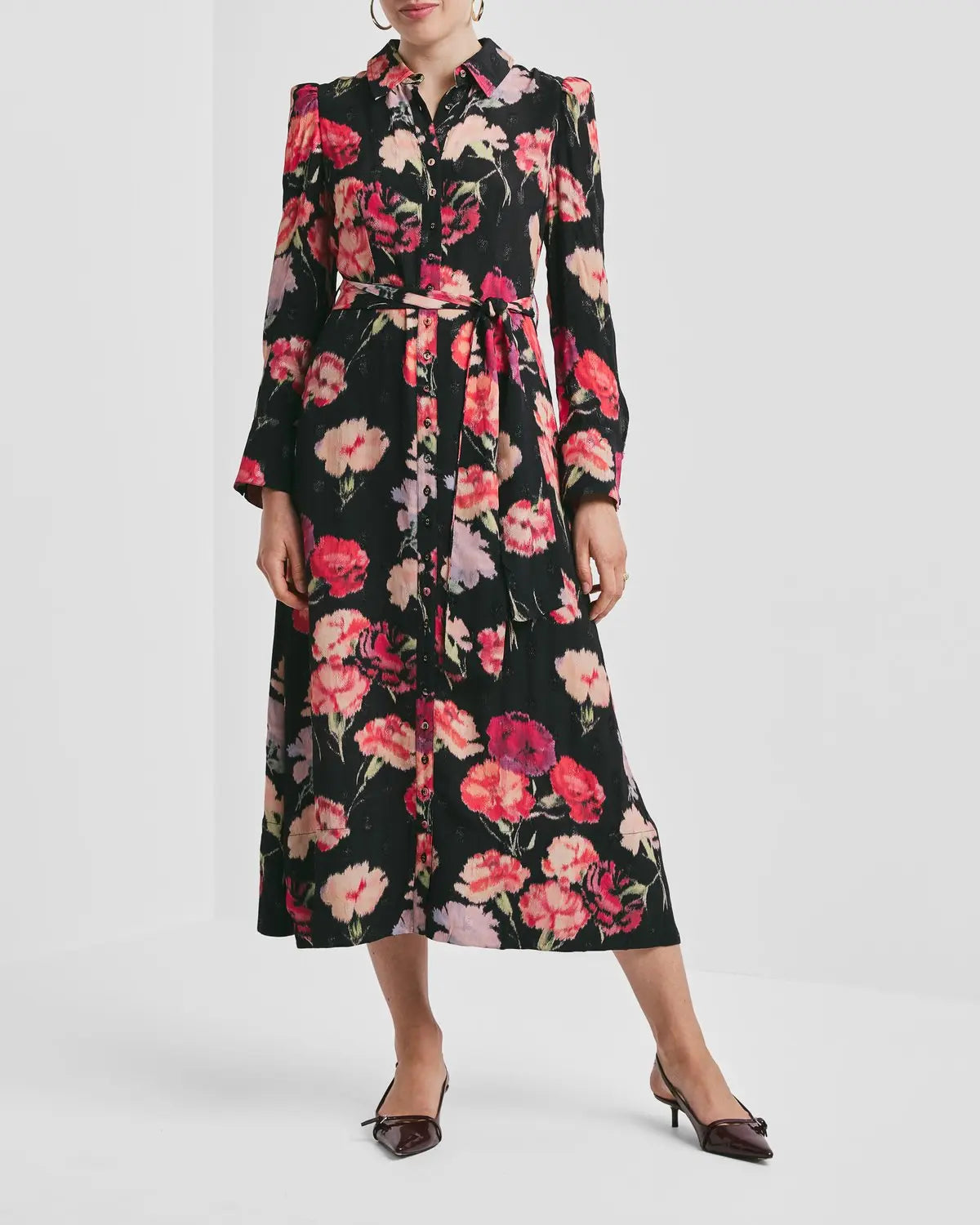 Viscose Shirt Dress - Poppies