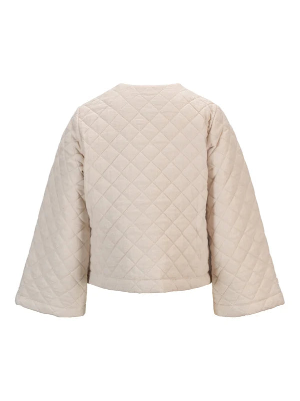 Azelia Padded Linen Jacket - Beige