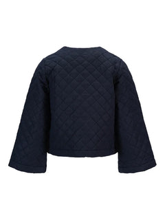 Azelia Padded Linen Jacket - Navy