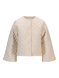 Azelia Padded Linen Jacket - Beige