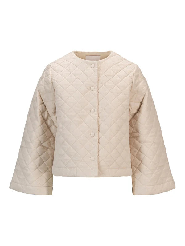 Azelia Padded Linen Jacket - Beige