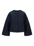 Azelia Padded Linen Jacket - Navy