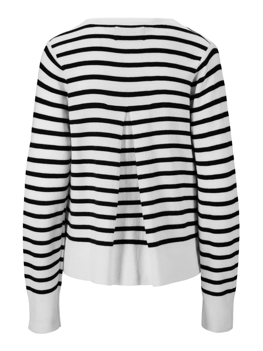 Ella & il Sissy Merino Jacket - Vit med marinblå ränder
