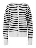 Ella & il Sissy Merino Jacket - Vit med marinblå ränder