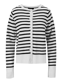 Sissy Merino Jacket - White With Navy Stripes
