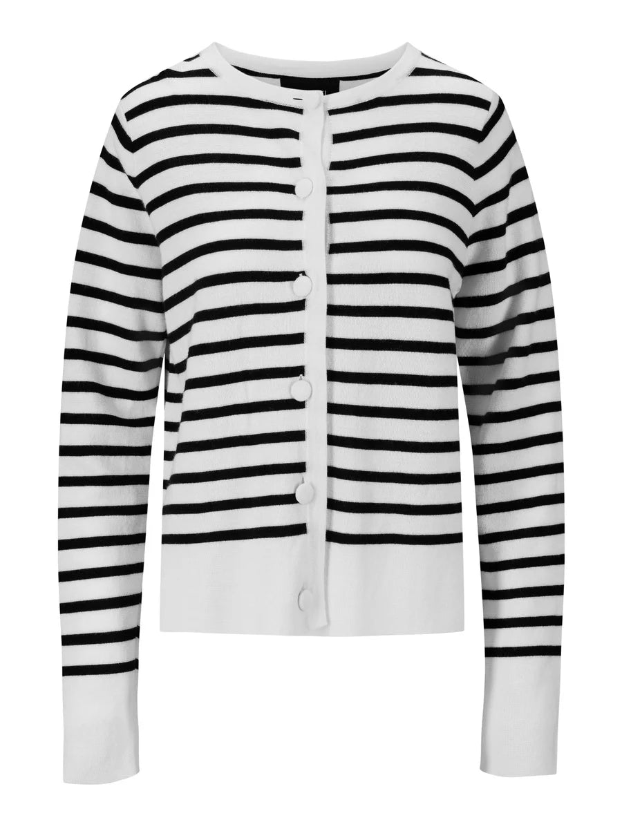 Ella & il Sissy Merino Jacket - Vit med marinblå ränder