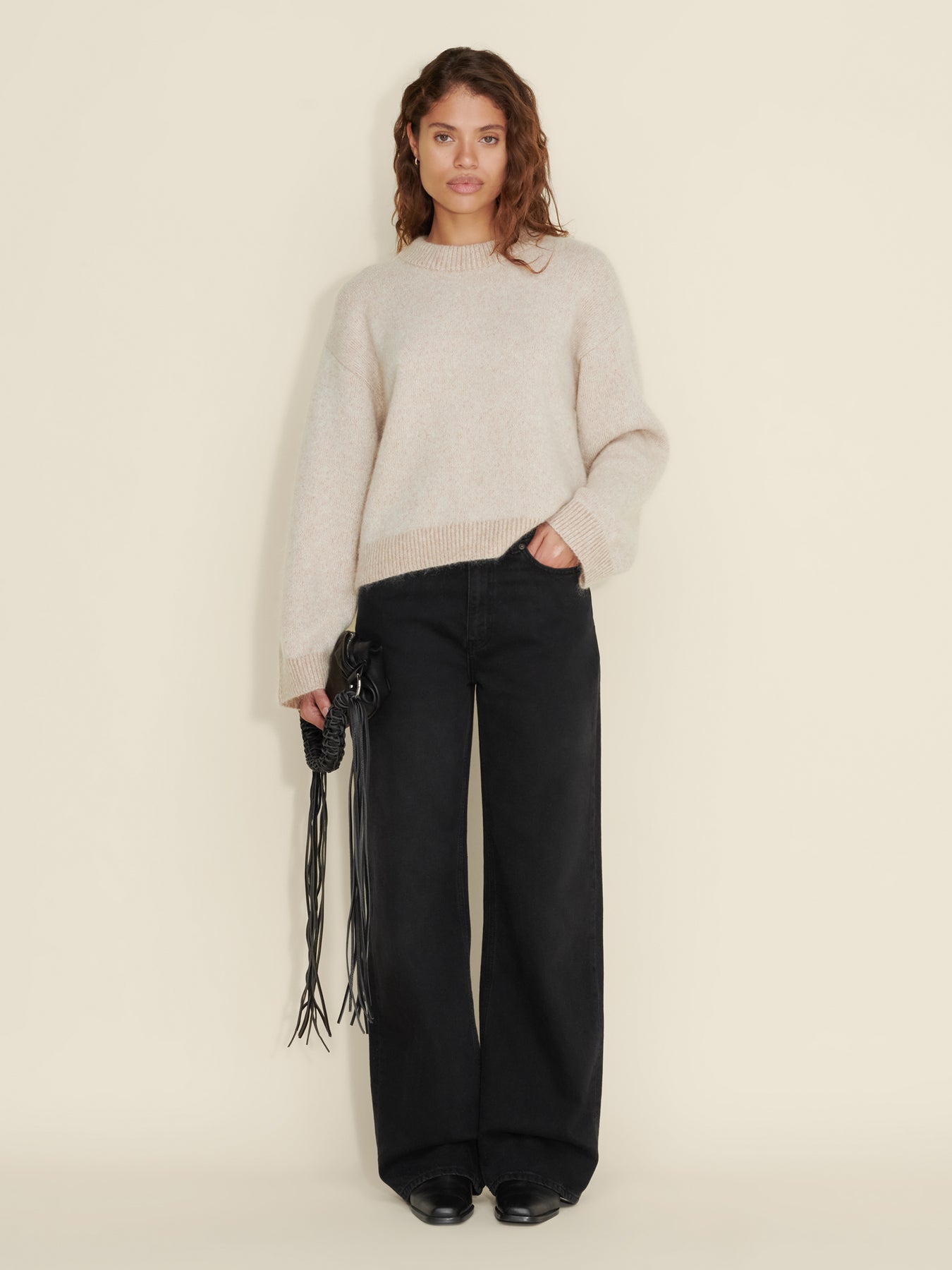 Tine Knit Crew Neck - Sand Mix
