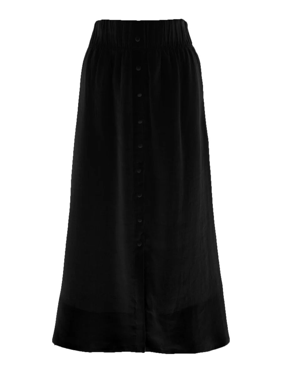 Thea Linen Skirt - Black