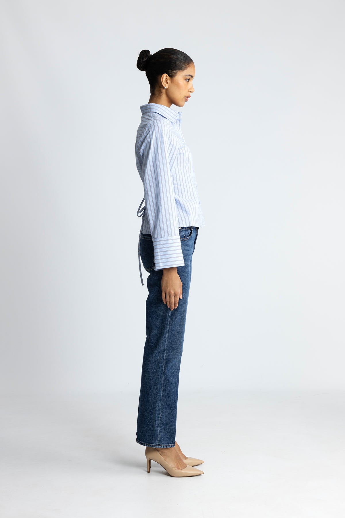Clarida Stripe Shirt - Ljusblå