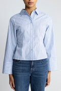 Clarida Stripe Shirt - Ljusblå