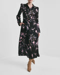 Satin Belt Dress - Midnight Garden