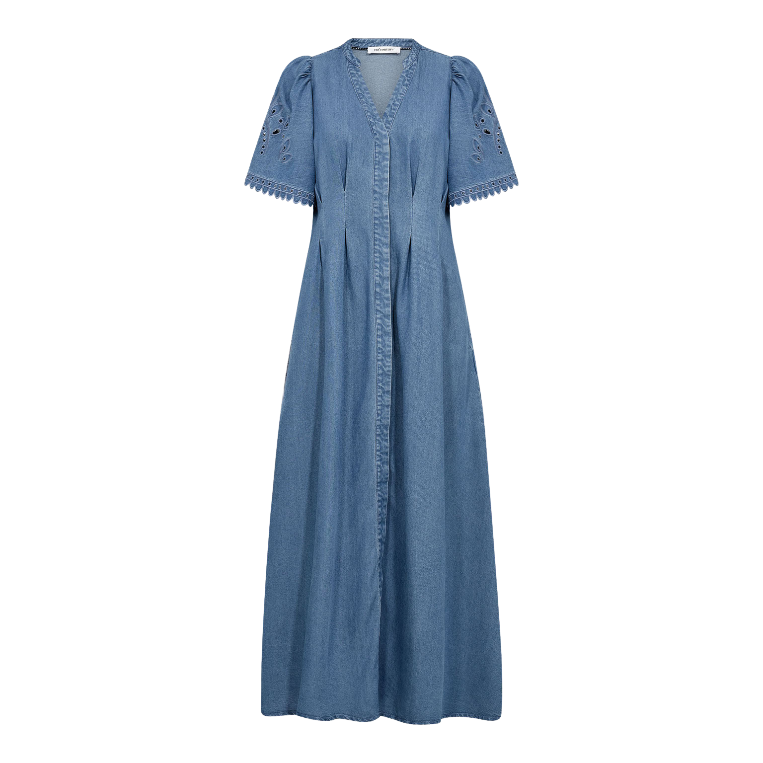 Tillycc Emb Pleat Dress - Denim Blue