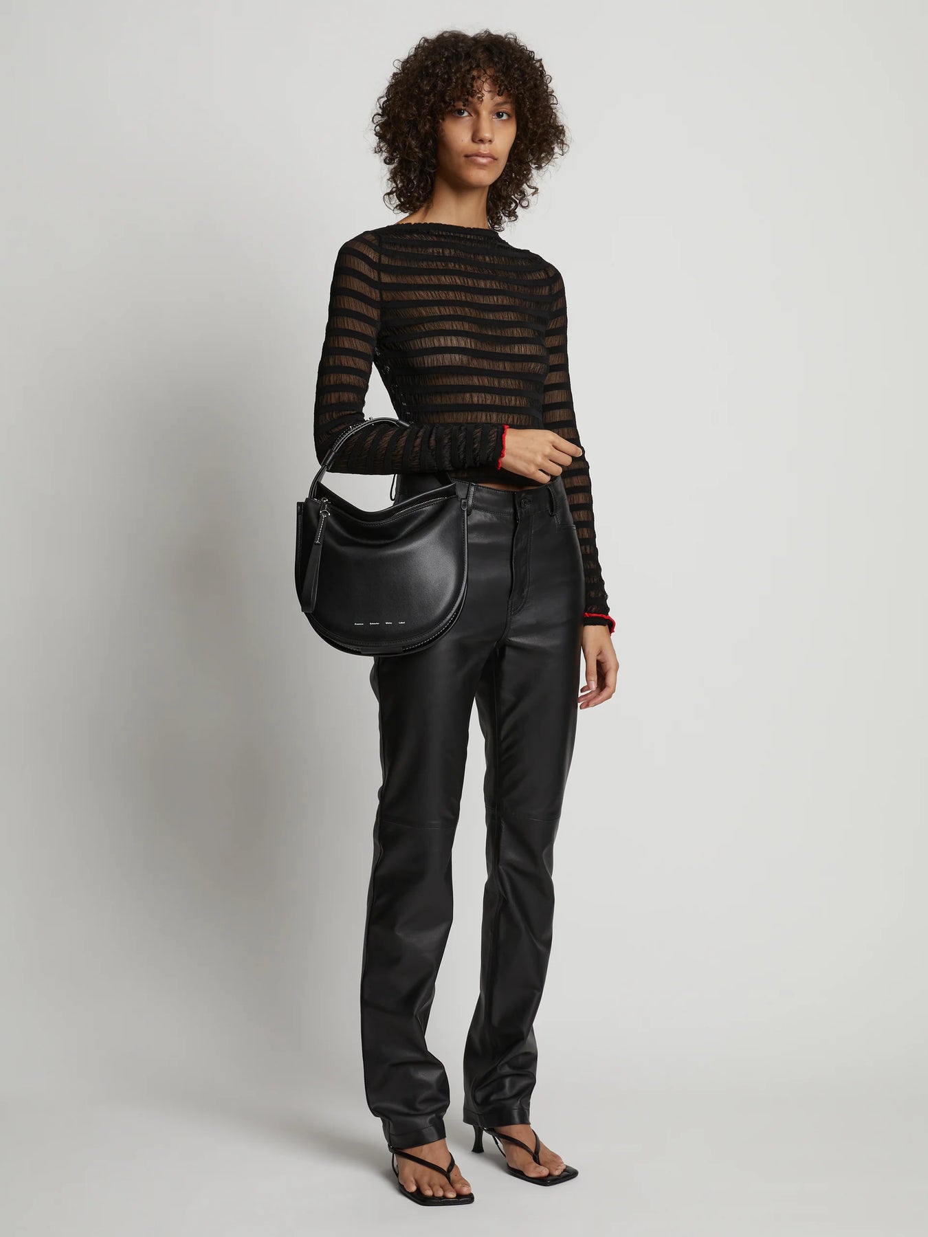 Medium Baxter Leather Bag - Svart