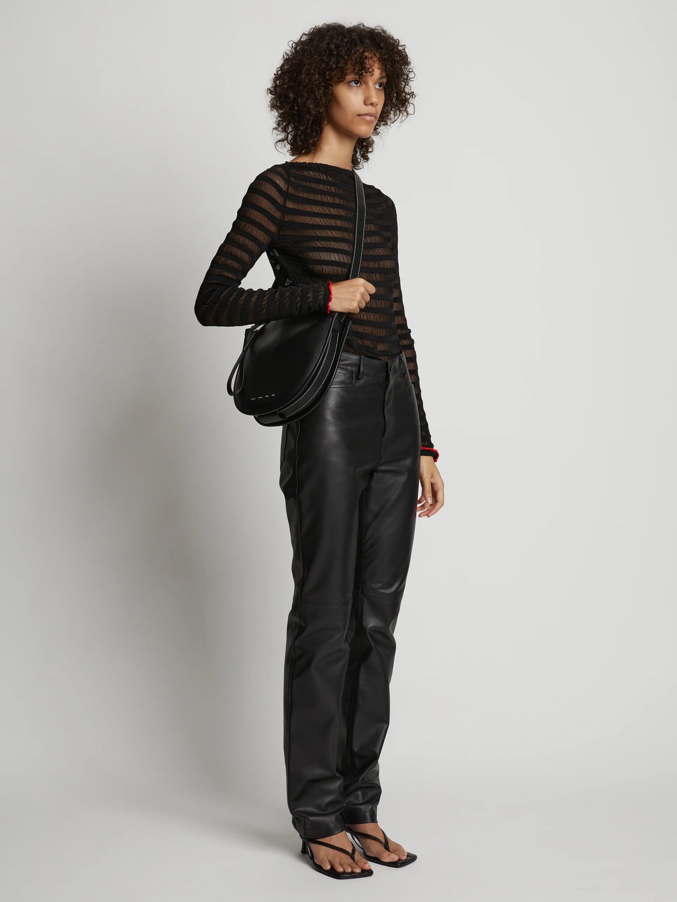 Medium Baxter Leather Bag - Svart