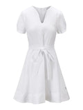 Zenya Linen Dress - White