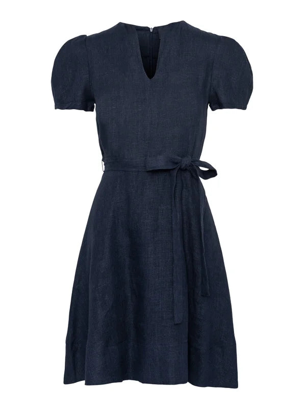 Zenya Linen Dress - Navy