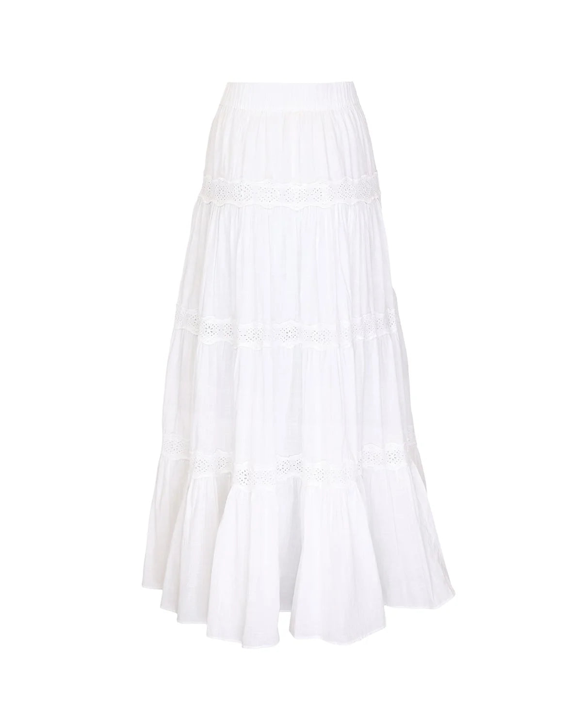 Cotton Slub Skirt - Vit