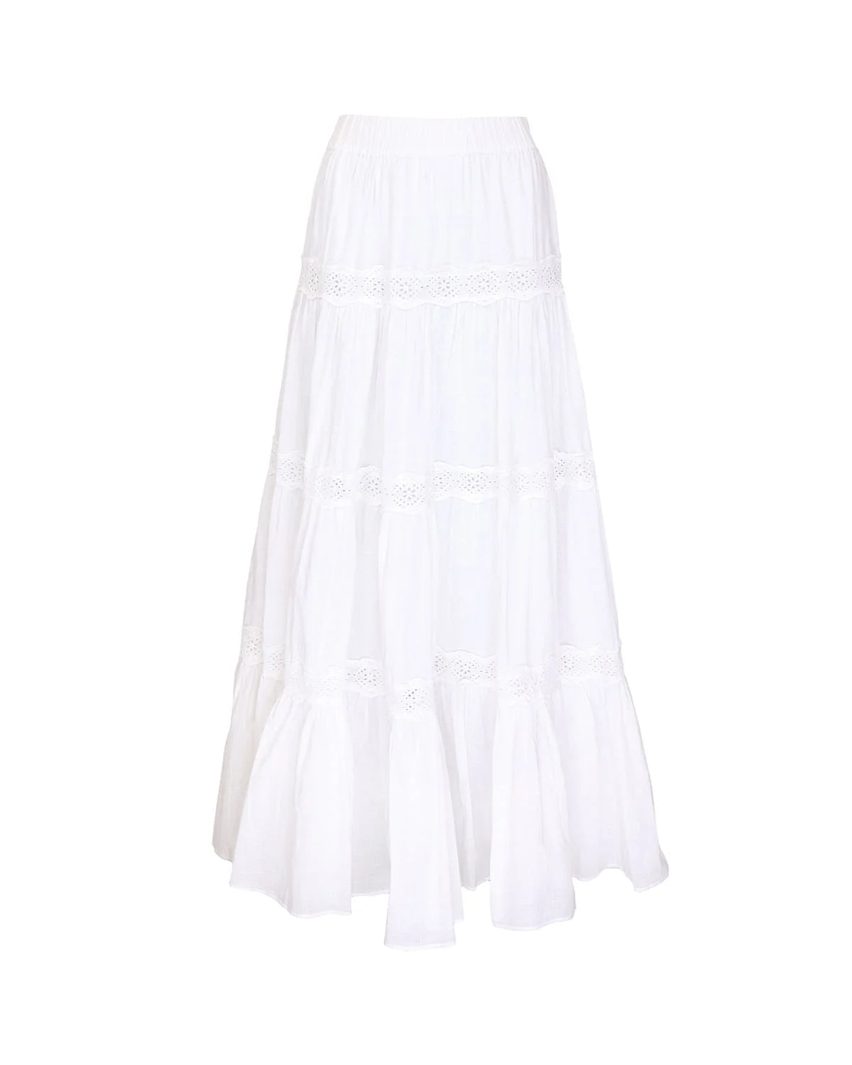 Cotton Slub Skirt - Vit