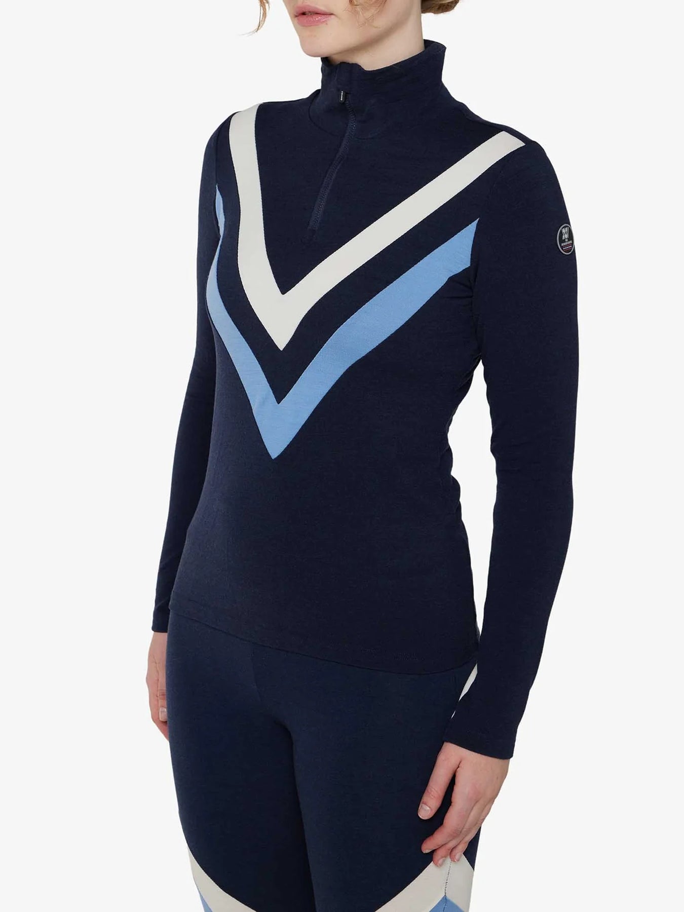 Voss Chevron Zip-up Dam - Navy Blue
