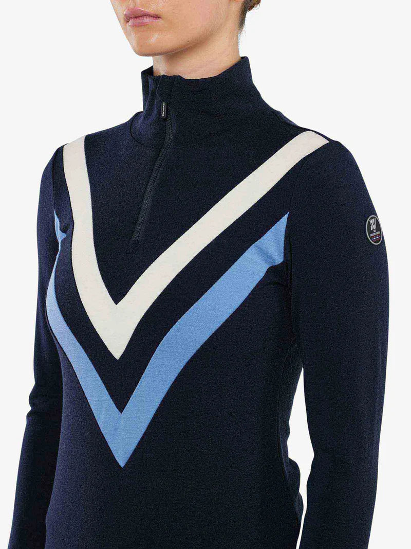 Voss Chevron Zip-up Dam - Navy Blue