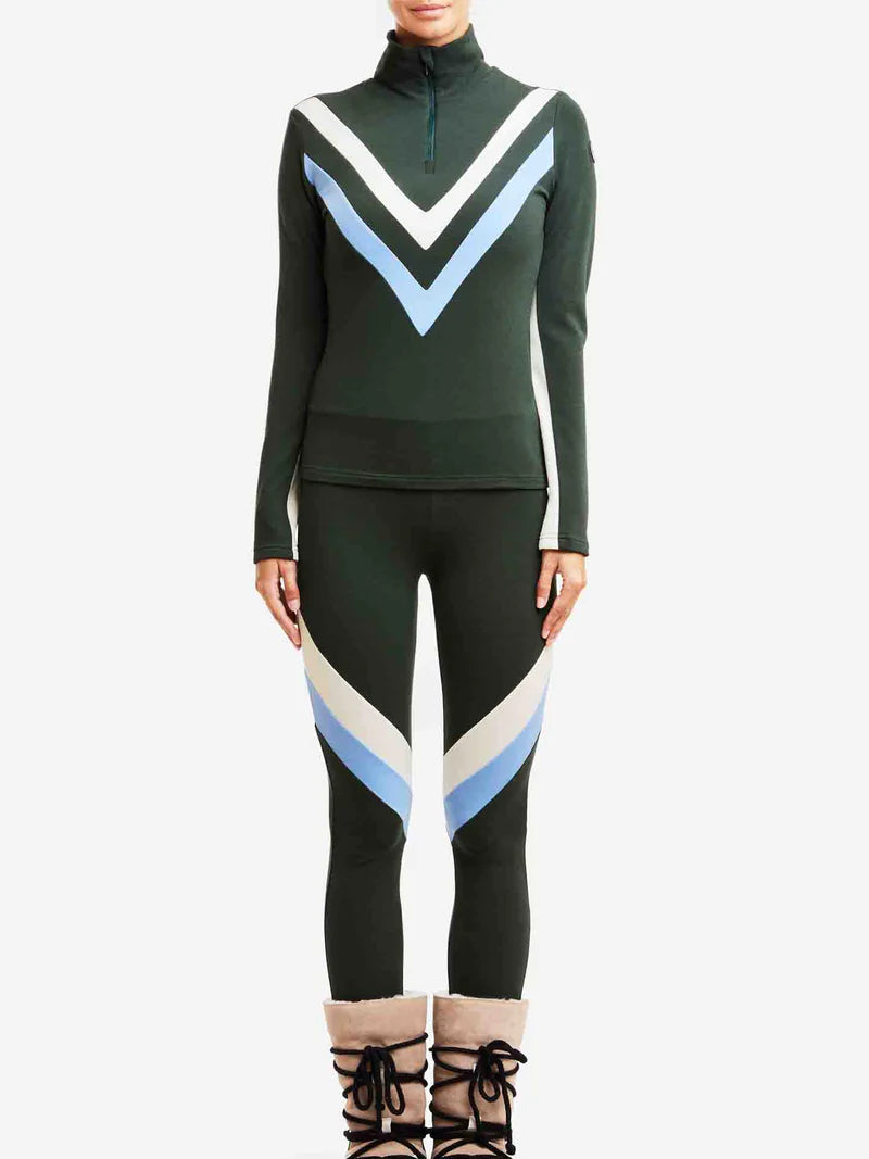 Voss Chevron Zip Up Women - Olive Green