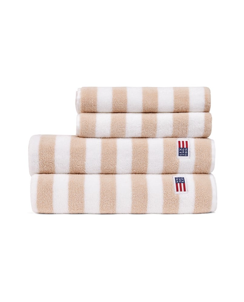 Block Striped Towel 70X130 - Moonbeam/White/Vintage