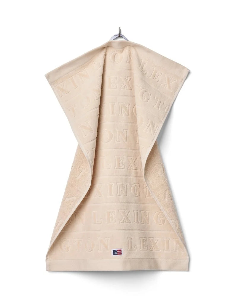 Velour Jacquard Logo Handduk 30x50 - Moonbeam