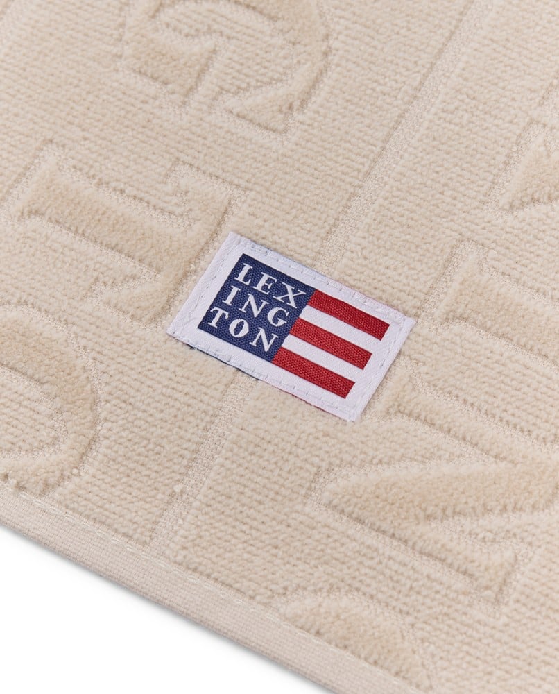 Velour Jacquard Logo Handduk 30x50 - Moonbeam