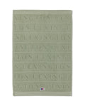 Velour Jacquard Logo Handduk 70X130 - Vintage Green