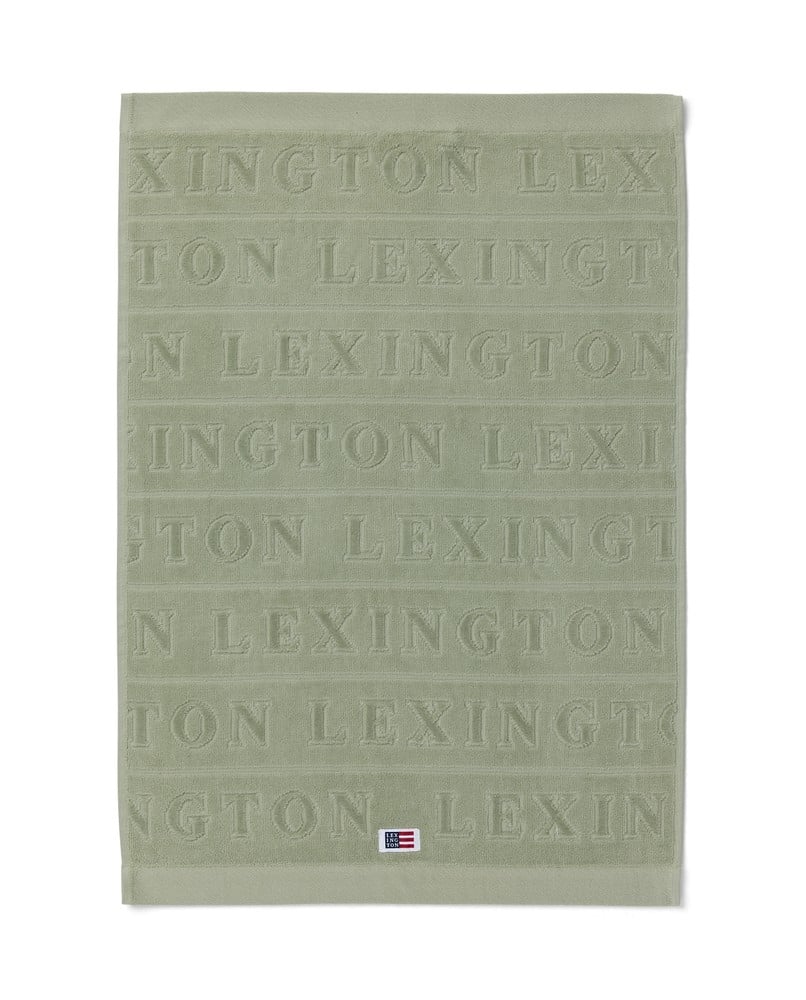 Velour Jacquard Logo Handduk 70X130 - Vintage Green