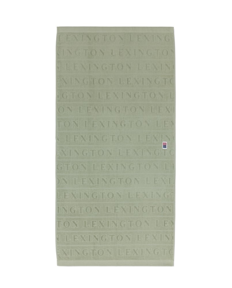 Velour Jacquard Logo Handduk 50X70 - Vintage Green