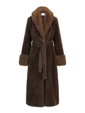 Caroline Fake Fur Jacket - Brown