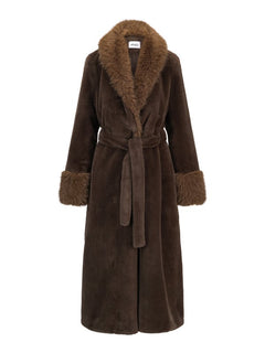 Caroline Fake Fur Jacket - Brown