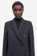 Safalcon Coat - Dark Grey Pinstripe
