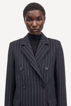 Safalcon Coat - Dark Grey Pinstripe